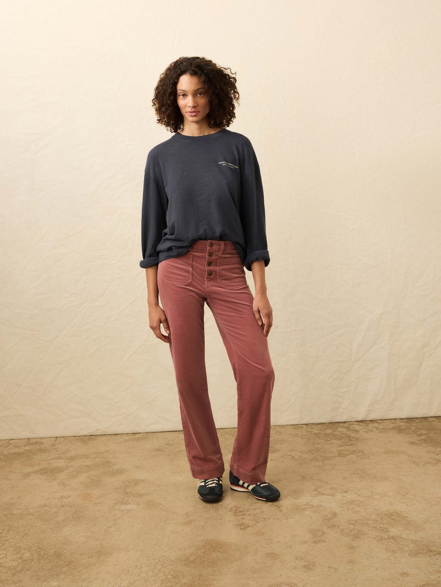 Sunwashed Slub Long-Sleeve Relaxed Tee - Blue Nights