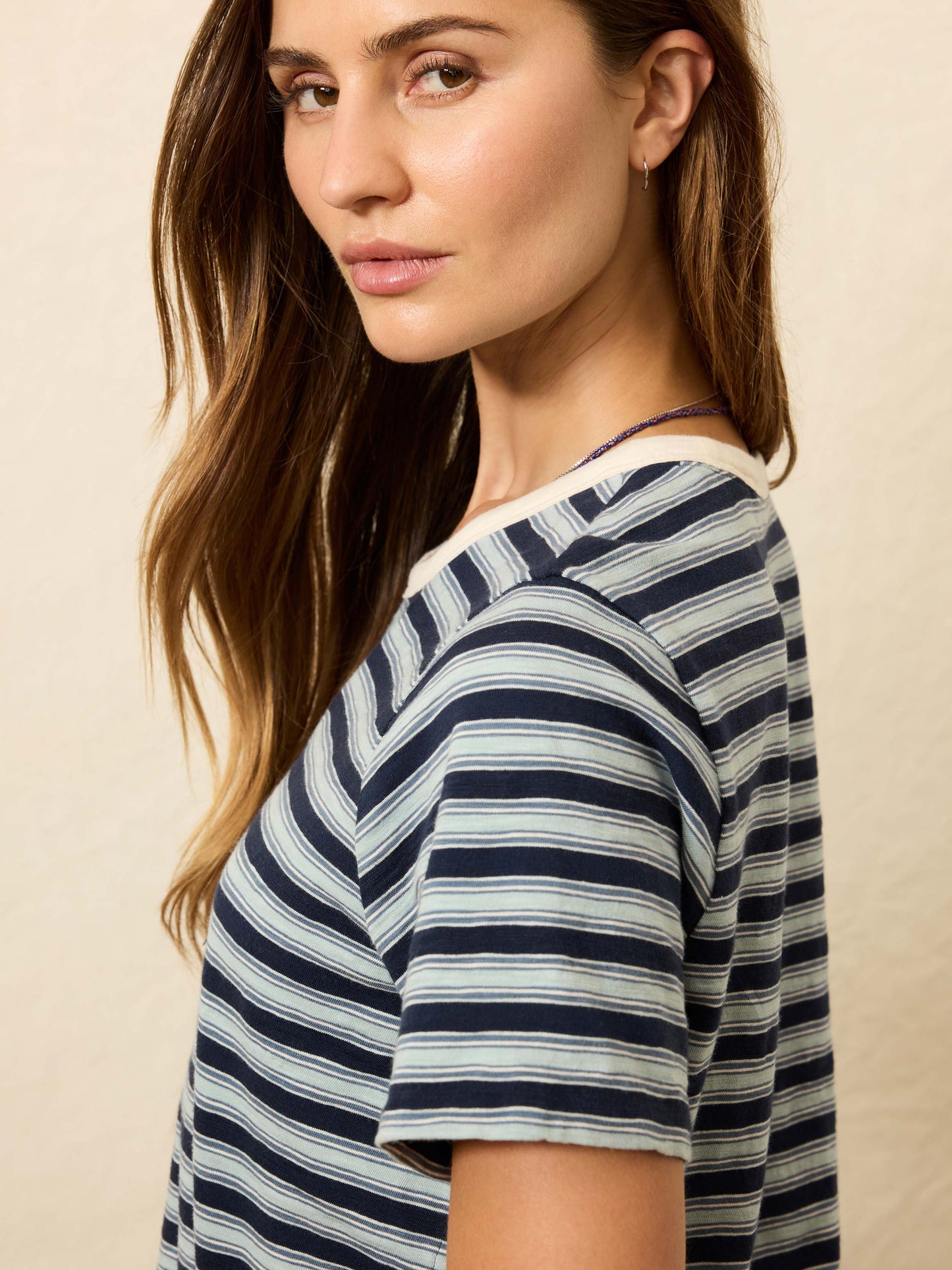 Sunwashed Essential Tee - Harbor Haze Stripe
