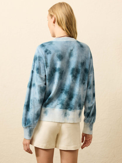 High Tide Terry Crew - Ocean Blue Tie Dye