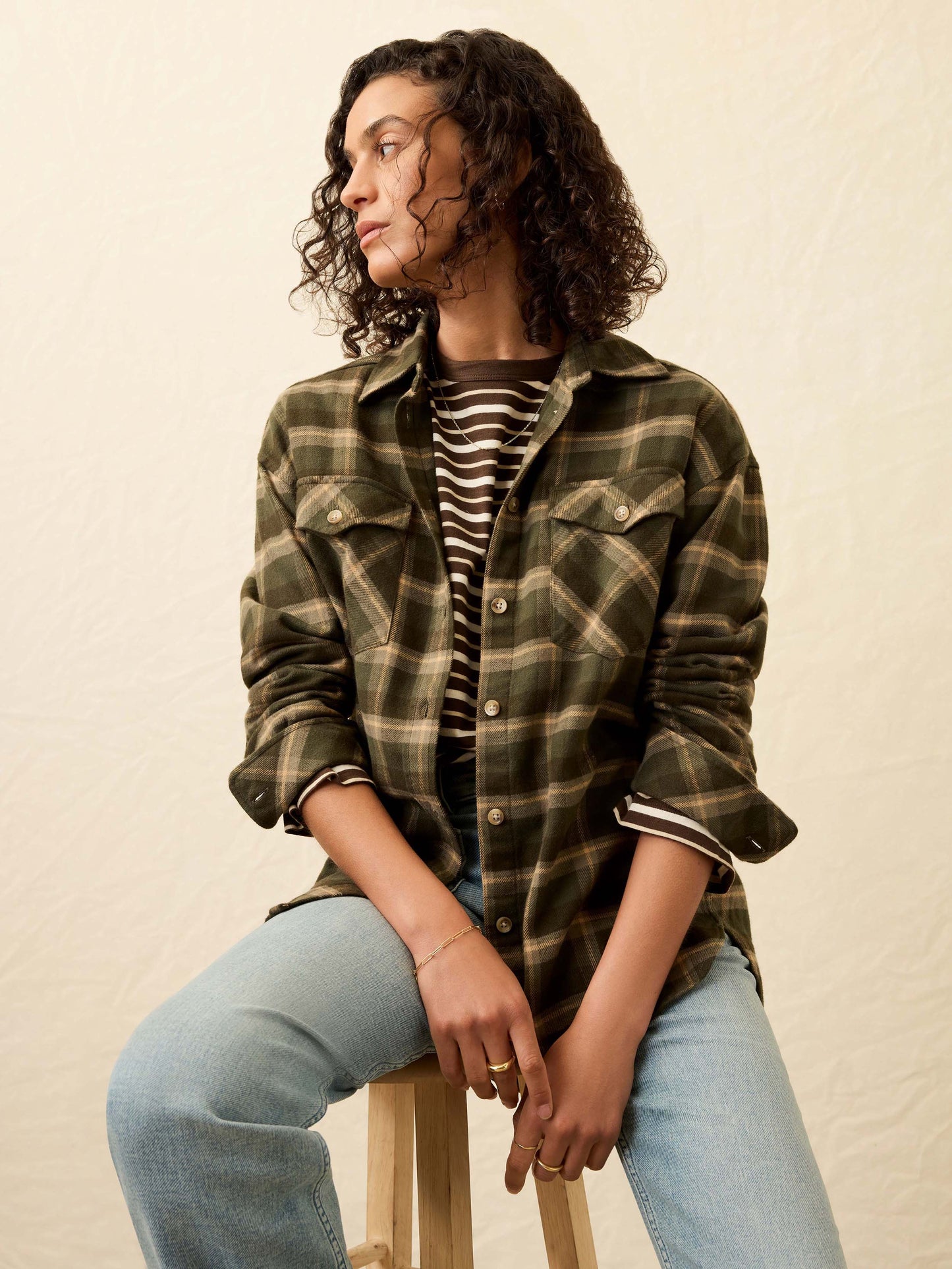 Heirloom Portuguese Flannel Overshirt - Garret Verde Plaid