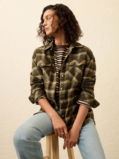 Heirloom Portuguese Flannel Overshirt - Garret Verde Plaid