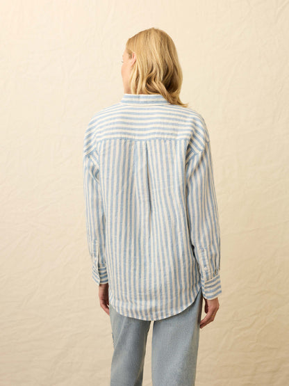 Laguna Linen Relaxed Shirt - Ocean Lucy Stripe
