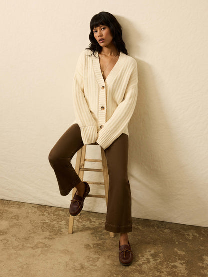 Heirloom Cotton Relaxed Cardigan - Cream