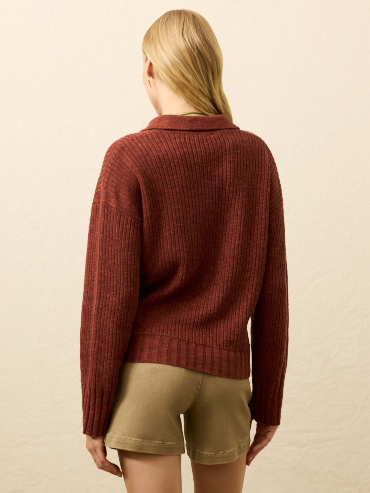 Miramar Linen Relaxed Polo - Smoked Paprika