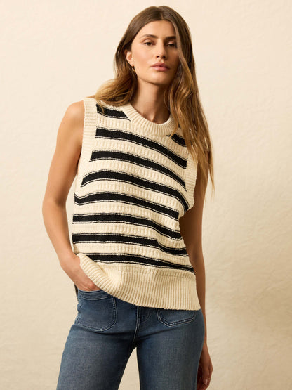 Heirloom Cotton Sweater Vest - Licorice Lines