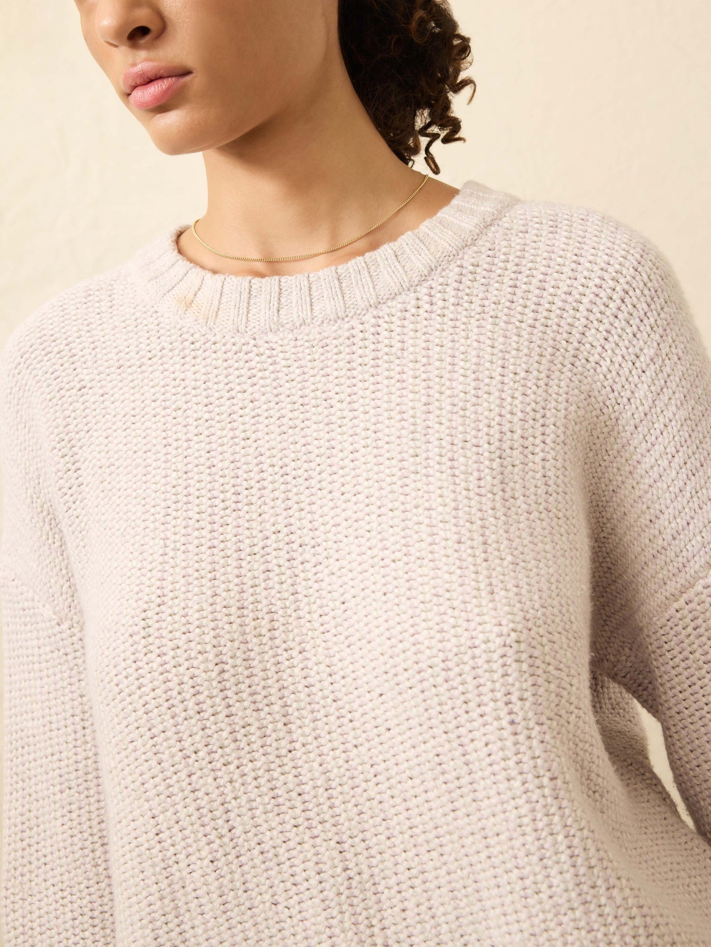 Heirloom Cotton Relaxed Crew - Seafog Stripe