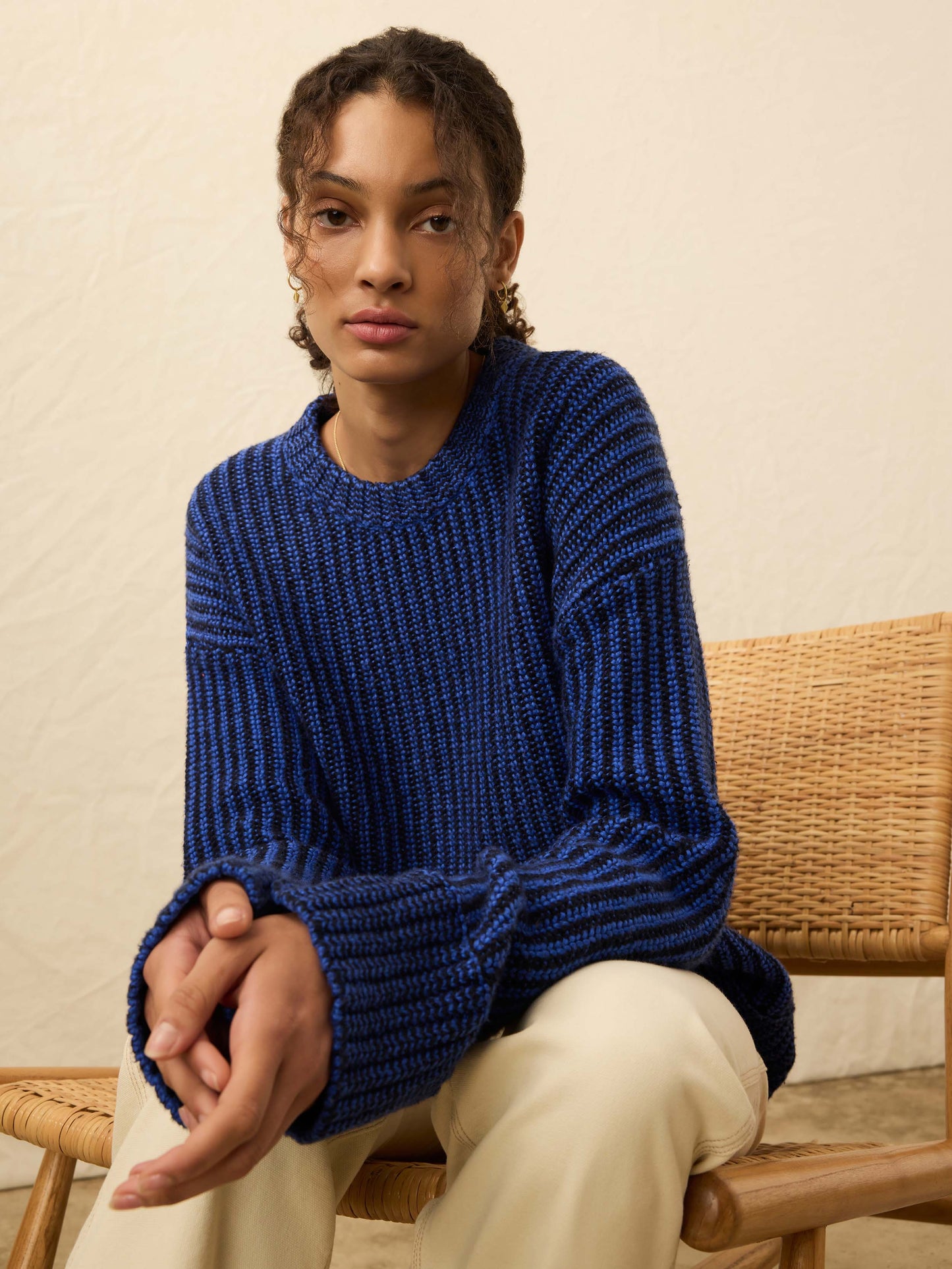 Heirloom Cotton  Relaxed Crew - Snorkel Stripe