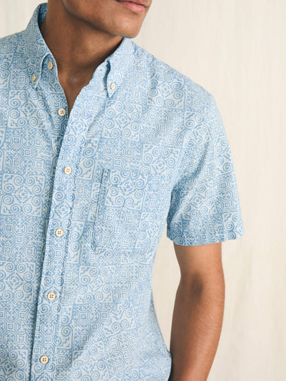 Short-Sleeve Stretch Playa Shirt (Tall) - South Pacific Geo