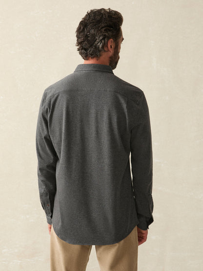 Coastline Knit Shirt - Charcoal Heather Twill