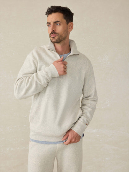 High Standard Fleece Quarter Zip - Antique Ivory Heather