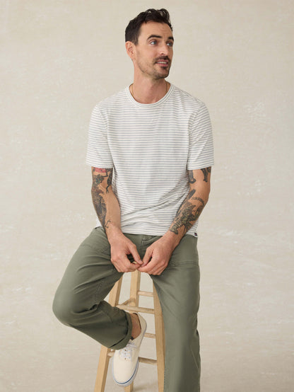 Sunwashed Tee - Cream Flint Stripe