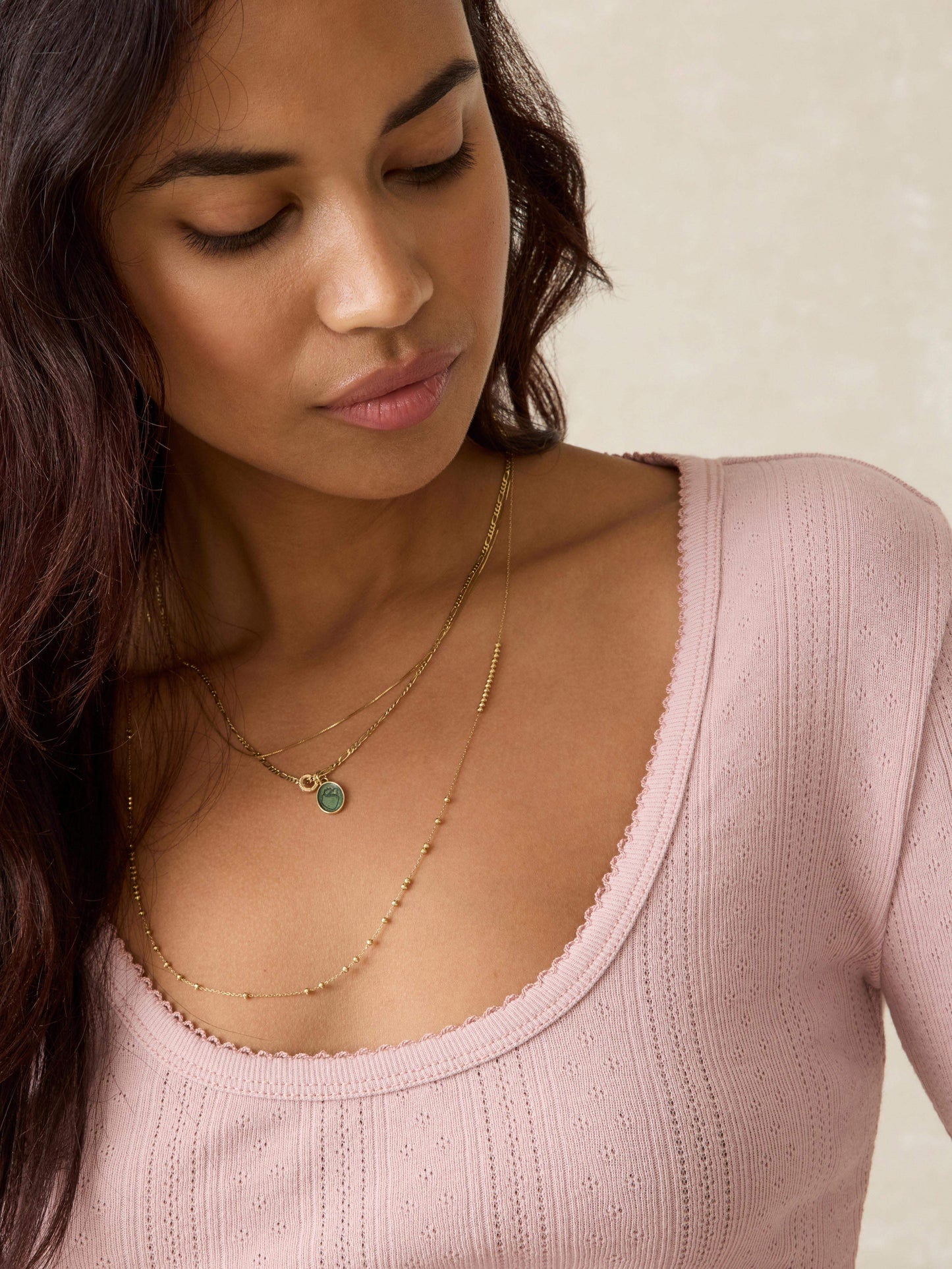 Pacific Pointelle Scoop Neck - Blush