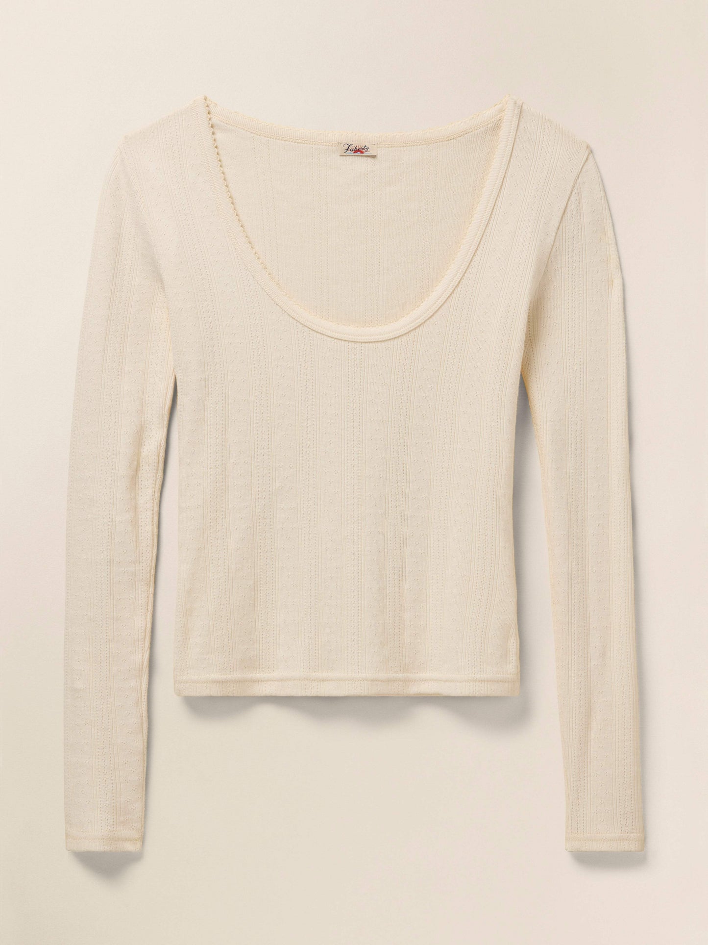 Pacific Pointelle Scoop Neck - Egret