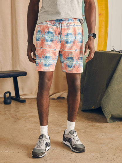 Doug Good Feather Shorelite Active Swim Short (7" Inseam) - Water Color Star Nation