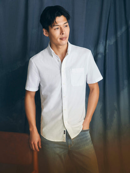 Short-Sleeve Supima Oxford Shirt - Pure White