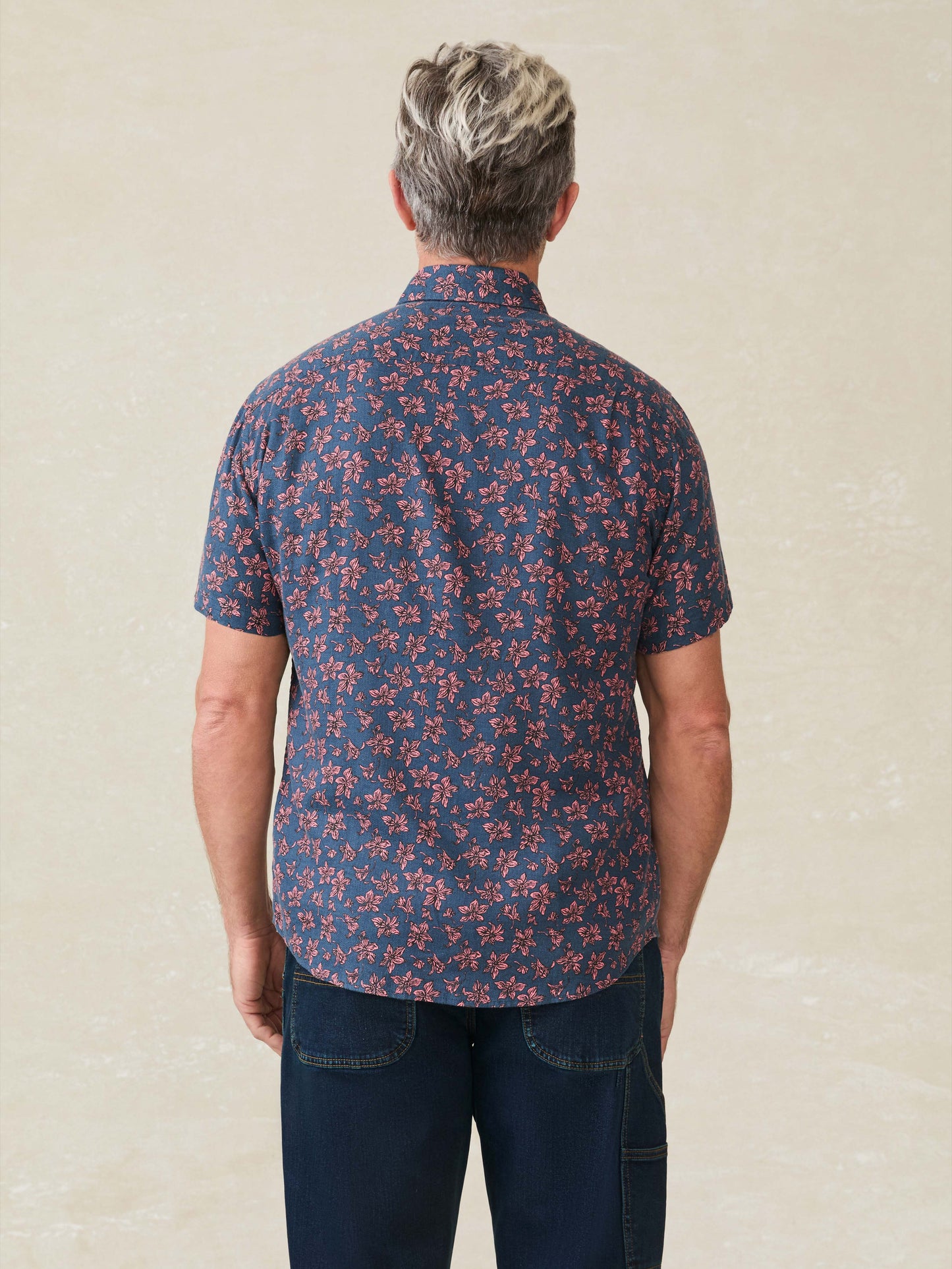 Short-Sleeve Breeze Shirt - Berry Navy Floral