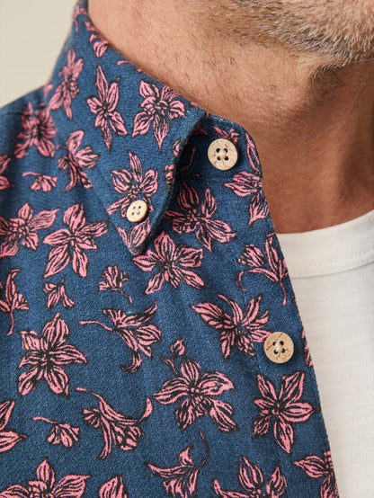 Short-Sleeve Breeze Shirt - Berry Navy Floral