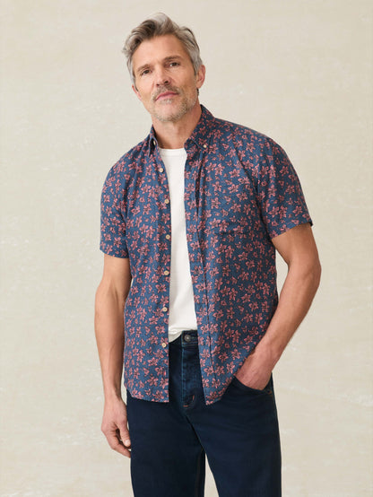 Short-Sleeve Breeze Shirt - Berry Navy Floral