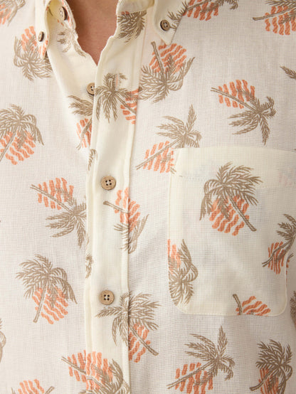Short-Sleeve Breeze Shirt - Sunlit Palm & Waves