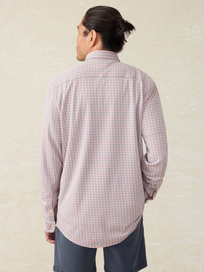 Coastline Knit Shirt - Blue Coral Gingham