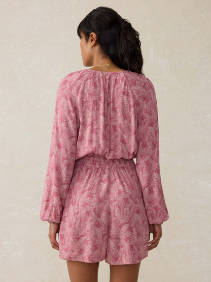 Kai Romper - Dusty Rose Banana Leaf