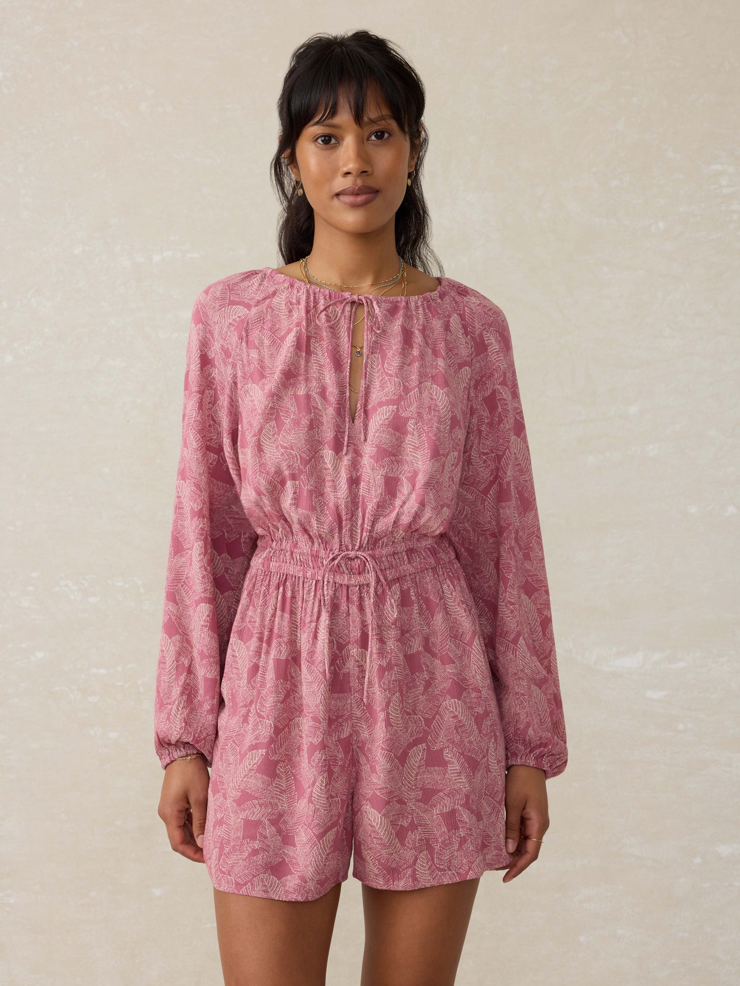 Kai Romper - Dusty Rose Banana Leaf