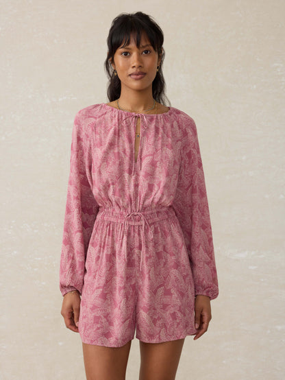 Kai Romper - Dusty Rose Banana Leaf