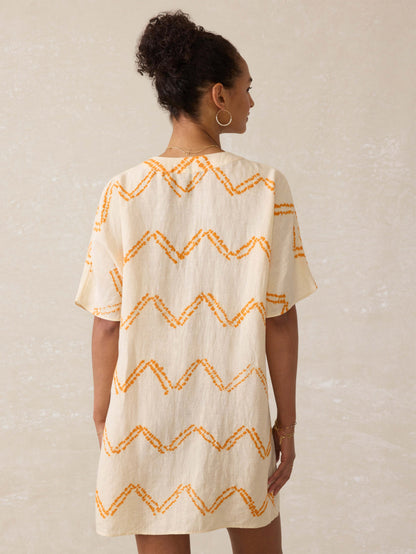 Cora Linen Coverup - Chevron Shibori
