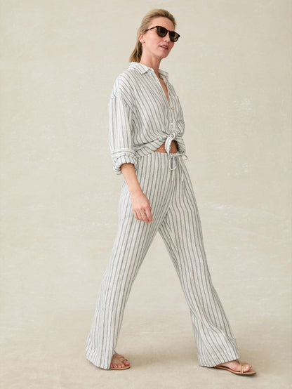 Santa Cruz Linen Relaxed Shirt - Oceanside Stripe