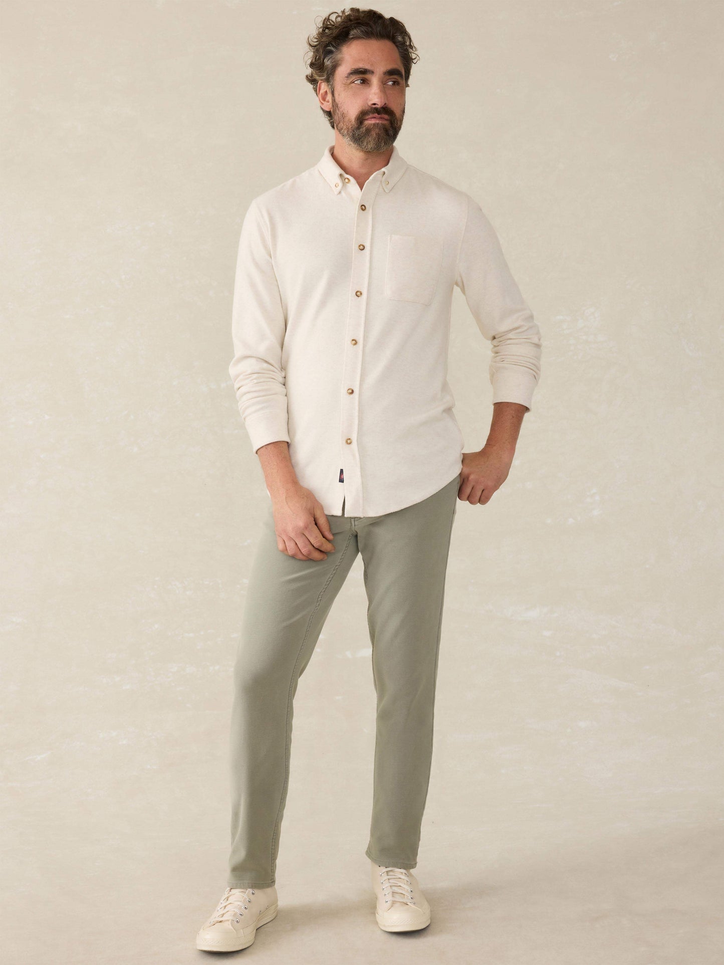 Stretch Terry 5-Pocket Athletic Fit Pant - Faded Olive