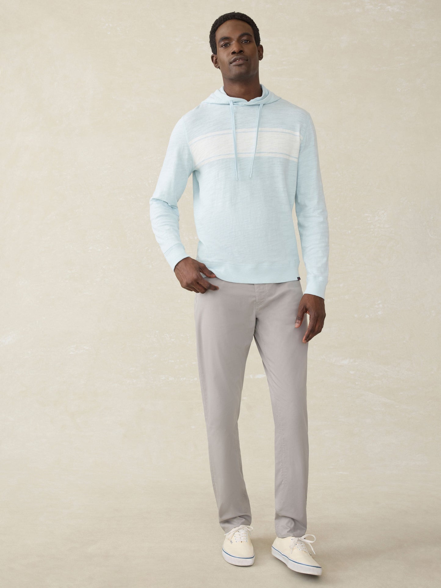 Sunwashed Midweight Organic Hoodie - Sky Surf Stripe