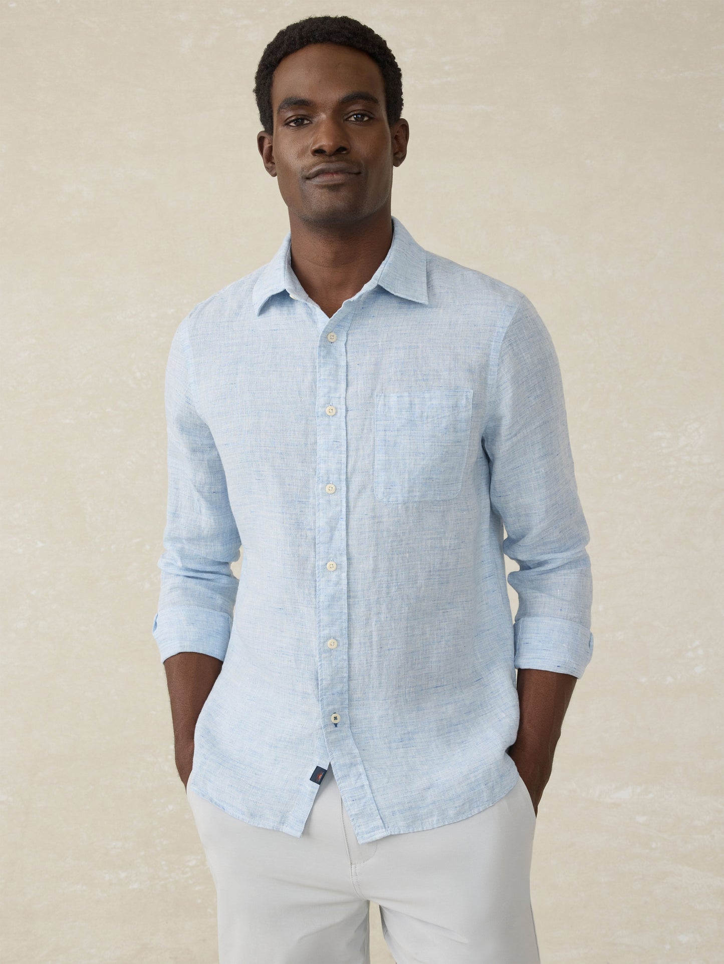 Laguna Linen Shirt - Light Blue Melange