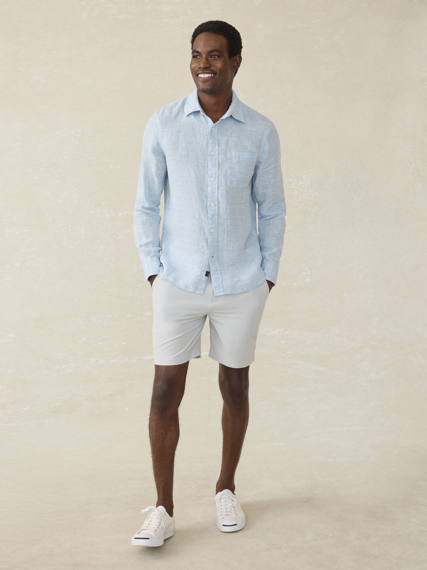 Laguna Linen Shirt - Light Blue Melange