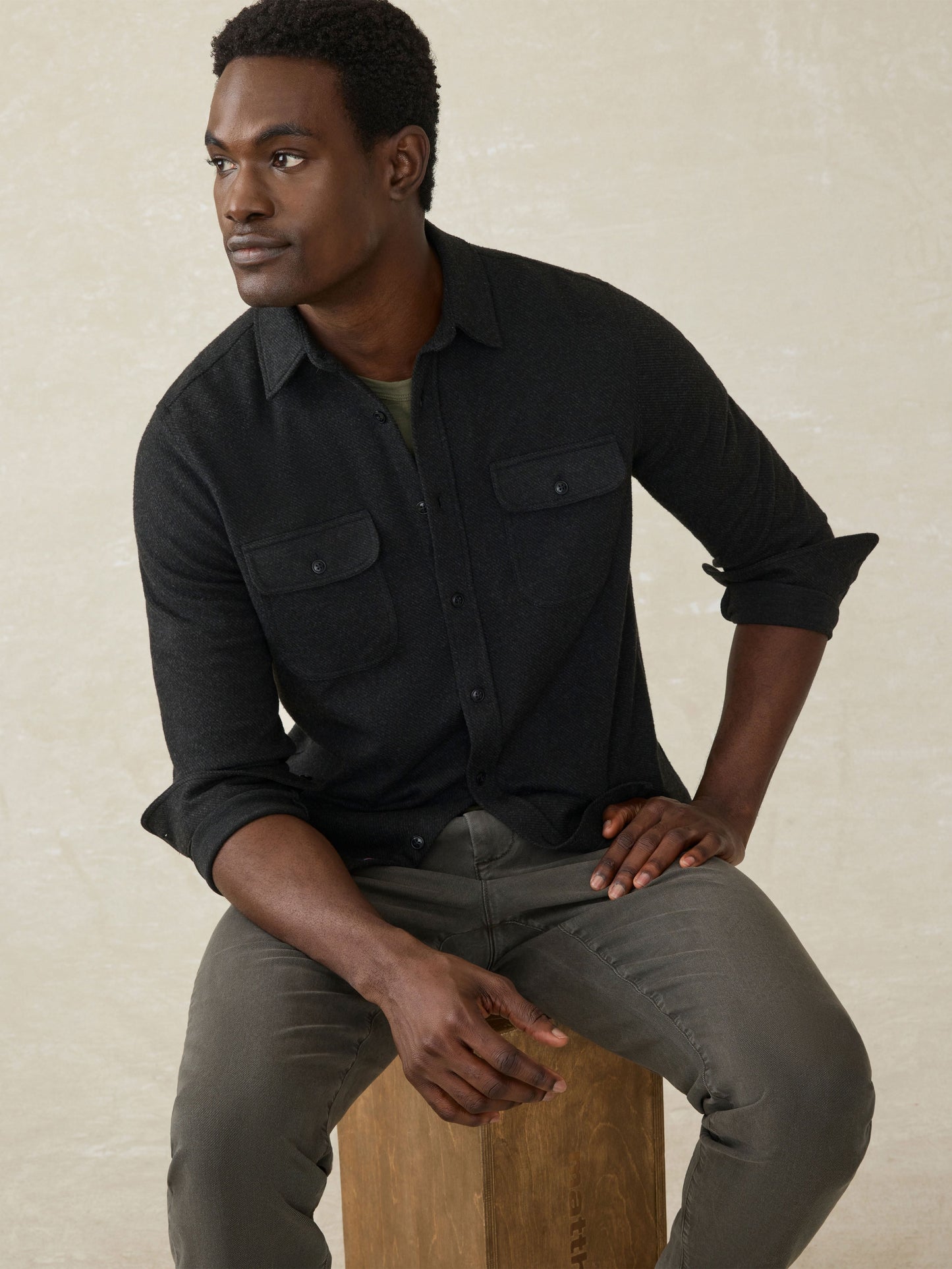 Legend™ Sweater Shirt (Double Pocket) - Heathered Black Twill