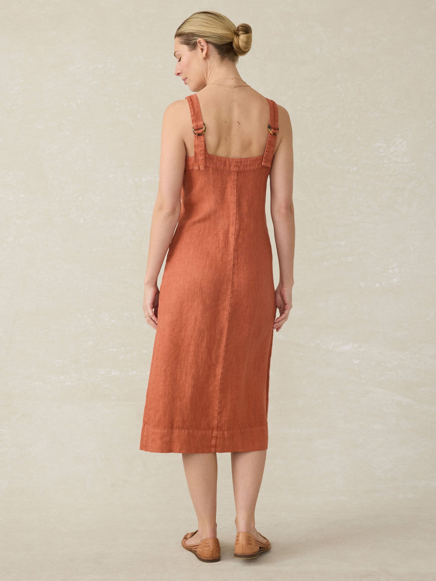 Linen Aurora Dress - Red Rock
