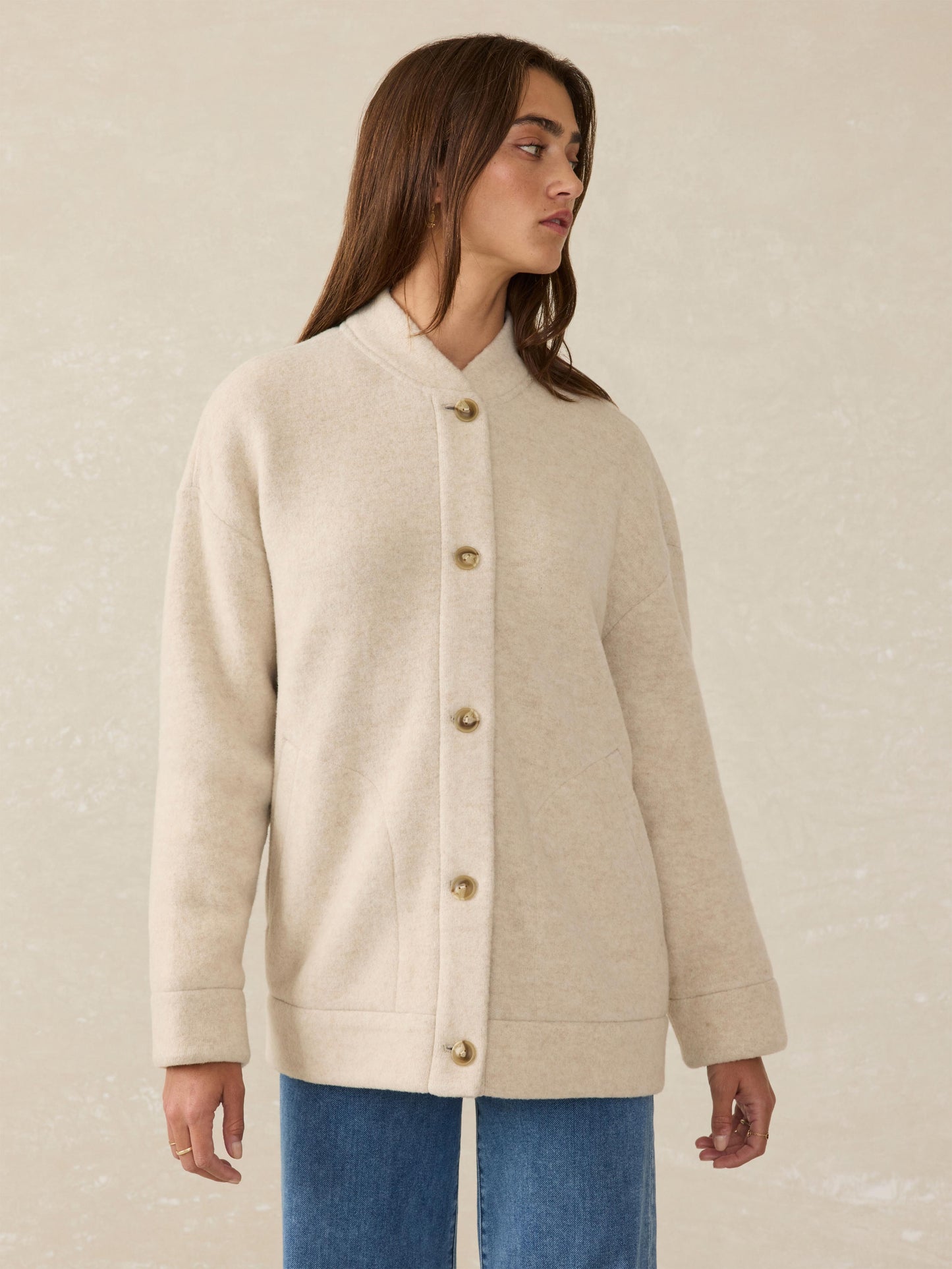 Pacific Knit Jacket - Oat Melange