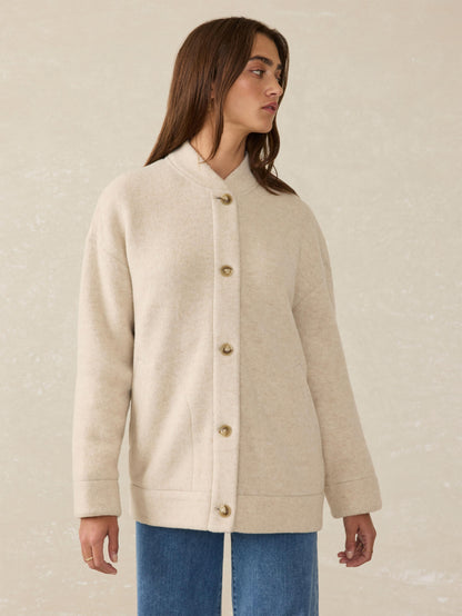 Pacific Knit Jacket - Oat Melange