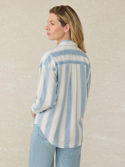 Tried & True Chambray Relaxed Shirt - Ocean Oasis Stripe