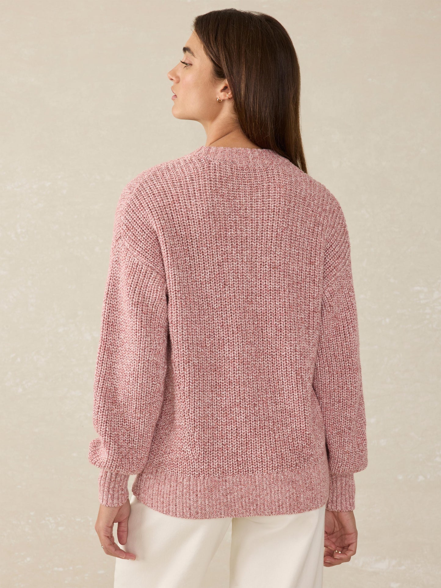 Sunwashed Cotton Fisherman Sweater - Seashell Blush