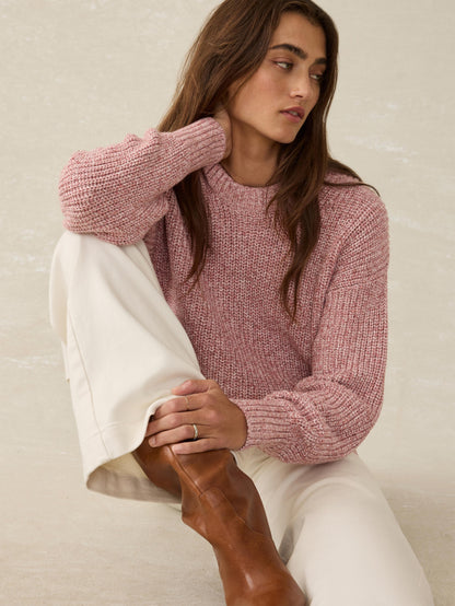 Sunwashed Cotton Fisherman Sweater - Seashell Blush