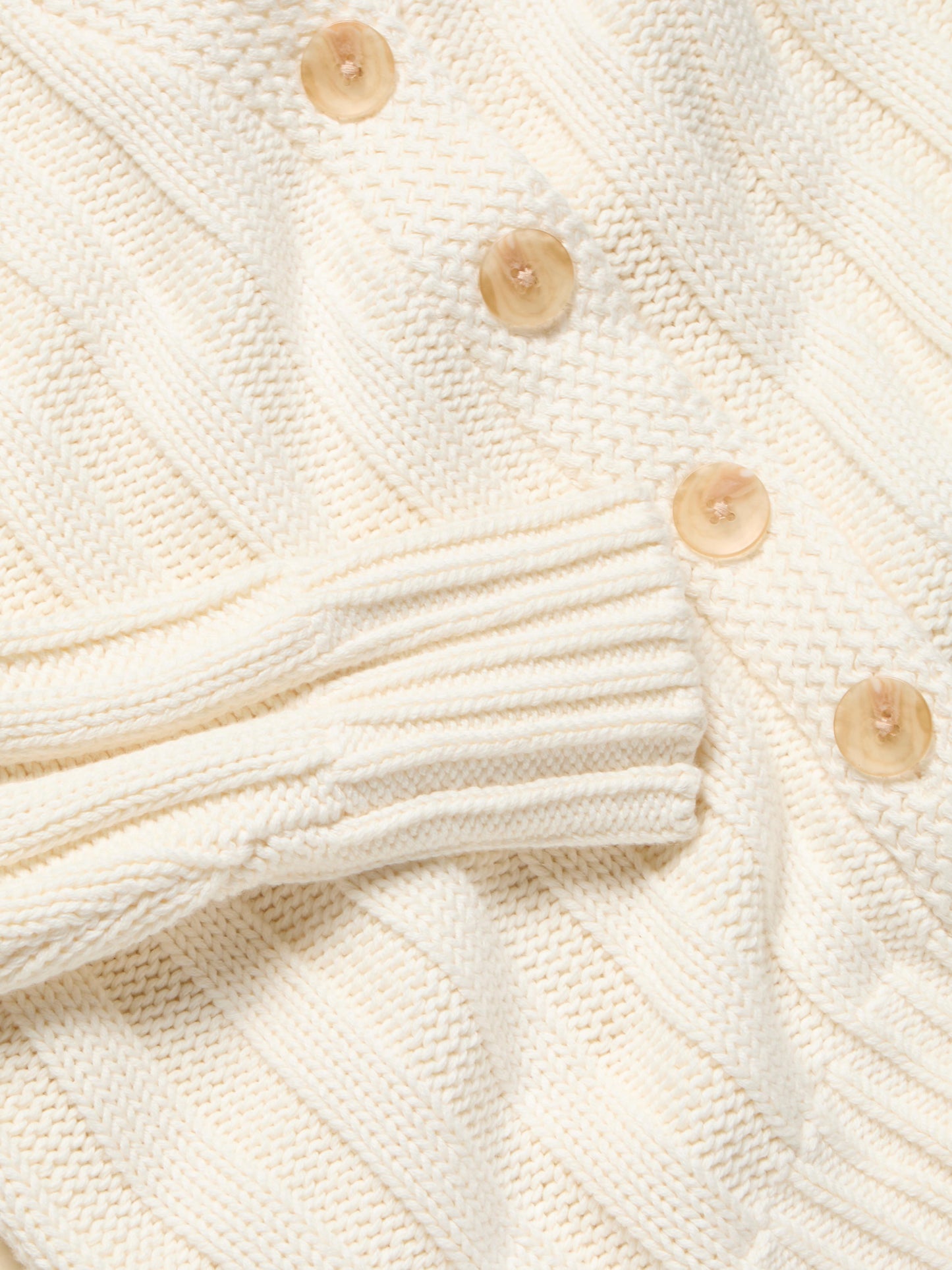 Sunwashed Cotton Laidback Cardigan - Egret