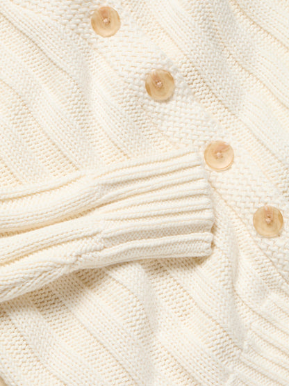 Sunwashed Cotton Laidback Cardigan - Egret