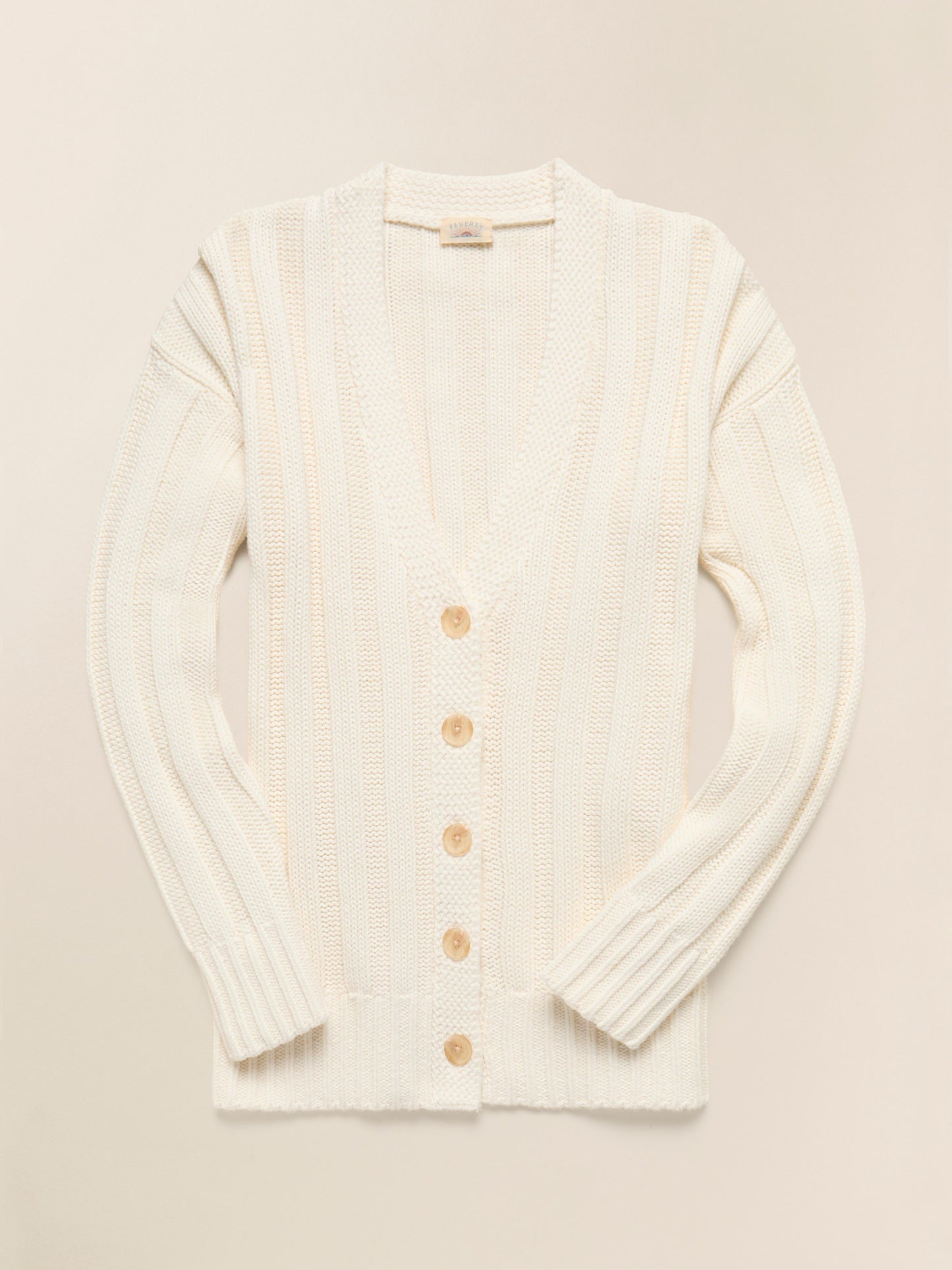 Sunwashed Cotton Laidback Cardigan - Egret