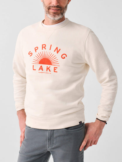 Spring Lake Long-Sleeve Terry Crewneck - Solar White
