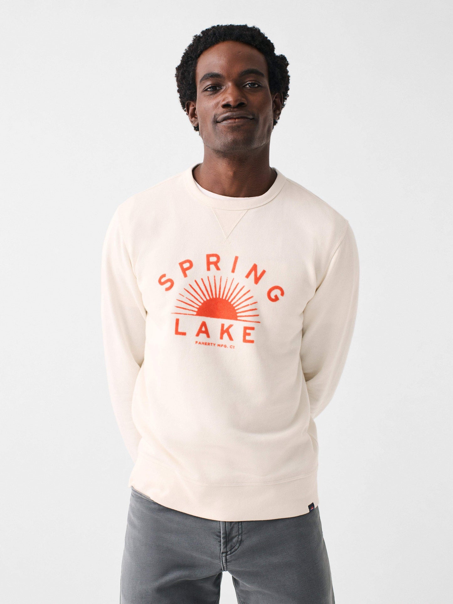 Spring Lake Long-Sleeve Terry Crewneck - Solar White