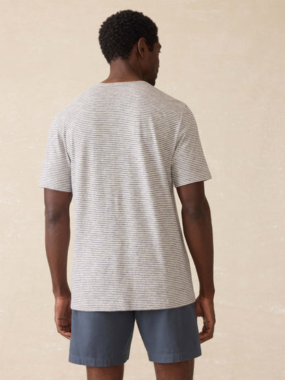 Sunwashed Regenerative Tee - Silver Sea Stripe