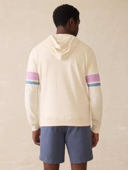 Sunwashed Midweight Organic Hoodie - Cream Dume Stripe