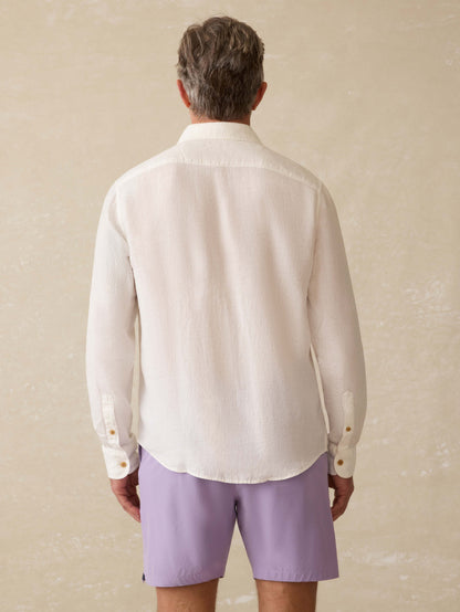 Irish Linen Safari Shirt - White