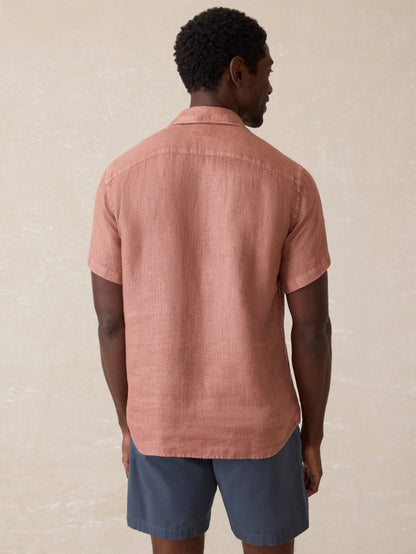 Short Sleeve Palma Linen Shirt - Cedar Rose