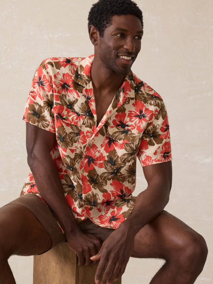 Short Sleeve Reserve Basque Camp Shirt - Wildwood Poppy